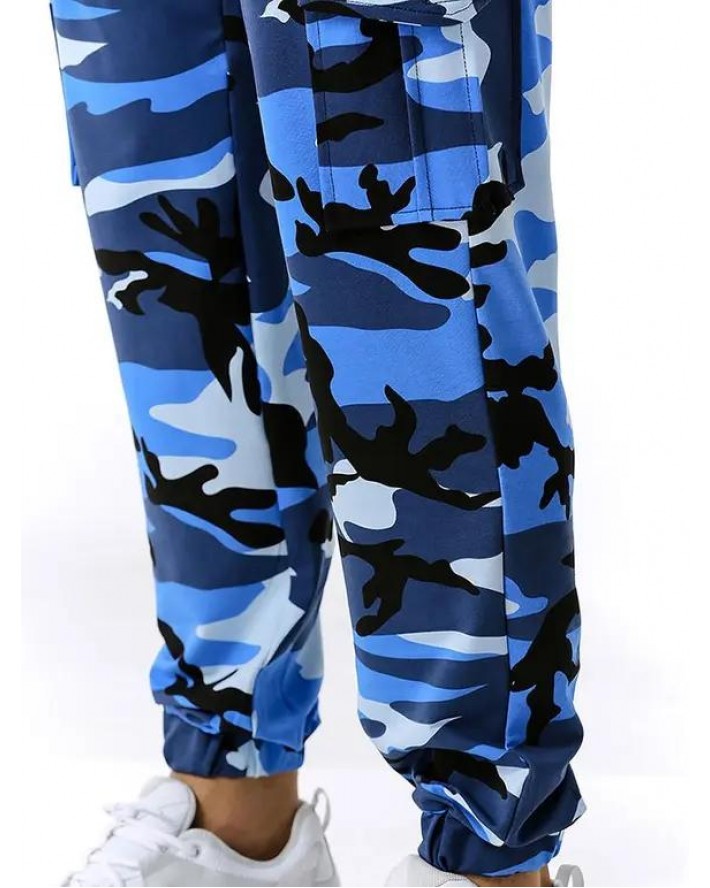 Casual Camo Drawstring Cargo Pants