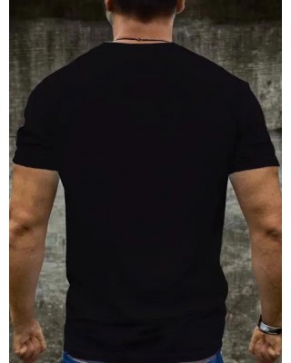 Beer and Slogan Print Graphic T Shirt Cotton Round Neck Short Sleeve Tee