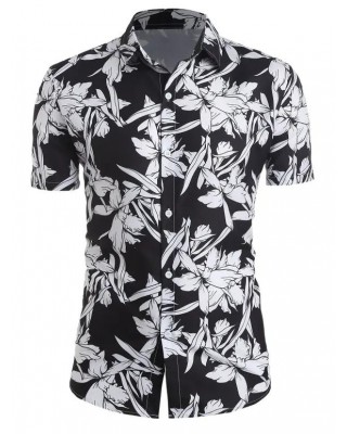 Allover Floral Print Button Up Shirt