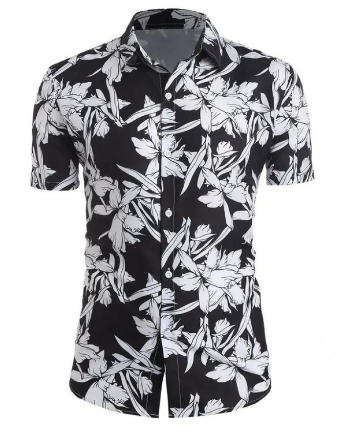 Allover Floral Print Button Up Shirt