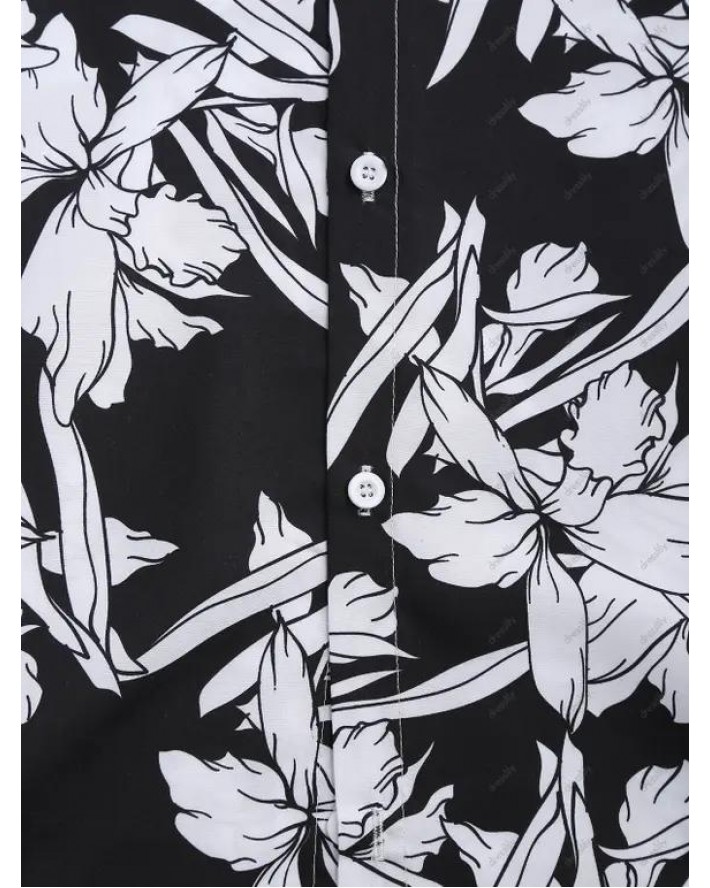 Allover Floral Print Button Up Shirt