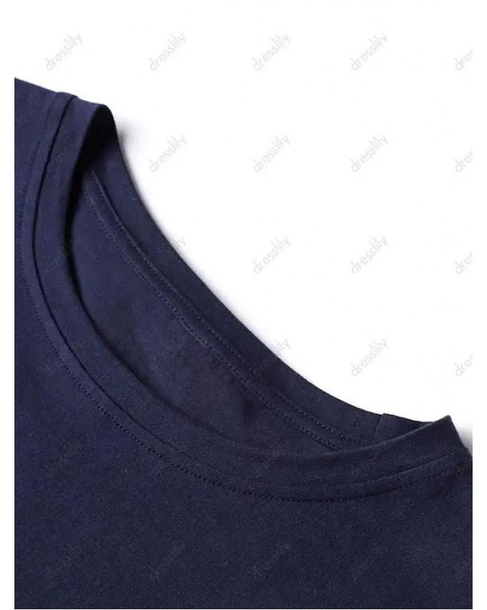 COWBOY Animal Print Graphic Tee Round Neck Casual Long Sleeve T-shirt
