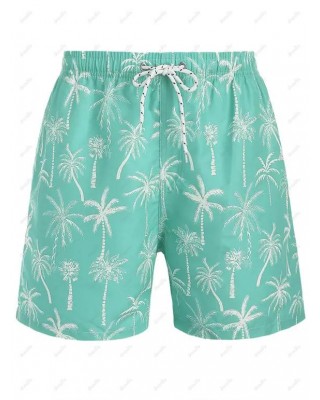 Coconut Tree Print Board Shorts