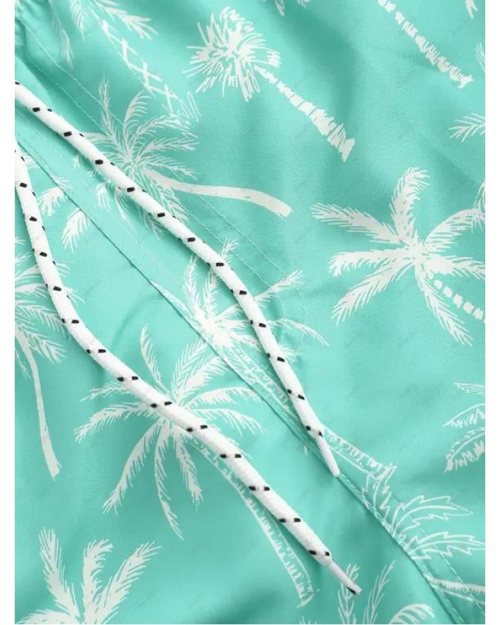 Coconut Tree Print Board Shorts