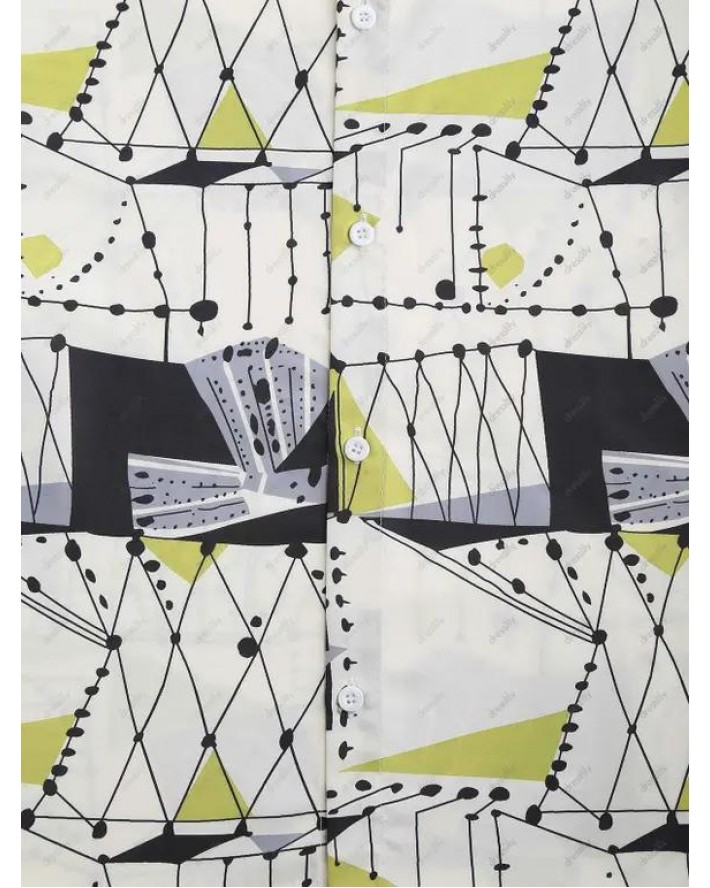 Short Sleeve Geometric Print Shirt