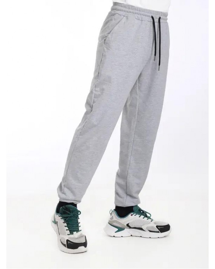 Sporty Cotton Jogger Pants Casual Elastic Waist Pockets Beam Feet Pants