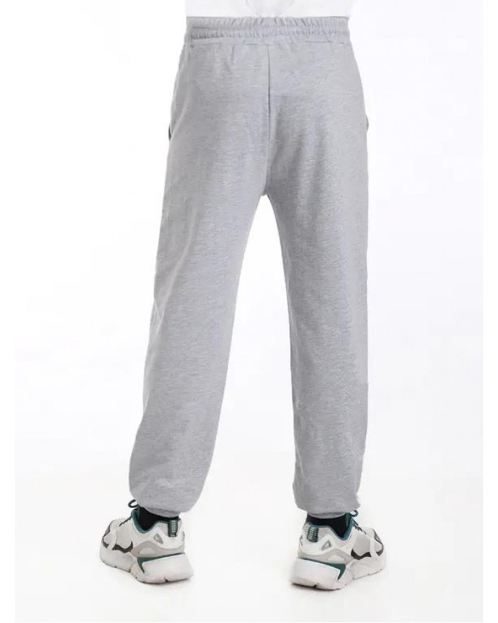 Sporty Cotton Jogger Pants Casual Elastic Waist Pockets Beam Feet Pants