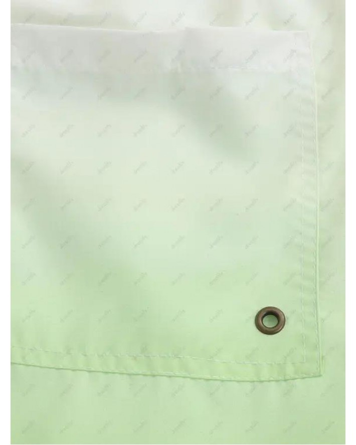 Vacation Ombre Casual Board Shorts Drawstrings Pockets Summer Beach Shorts