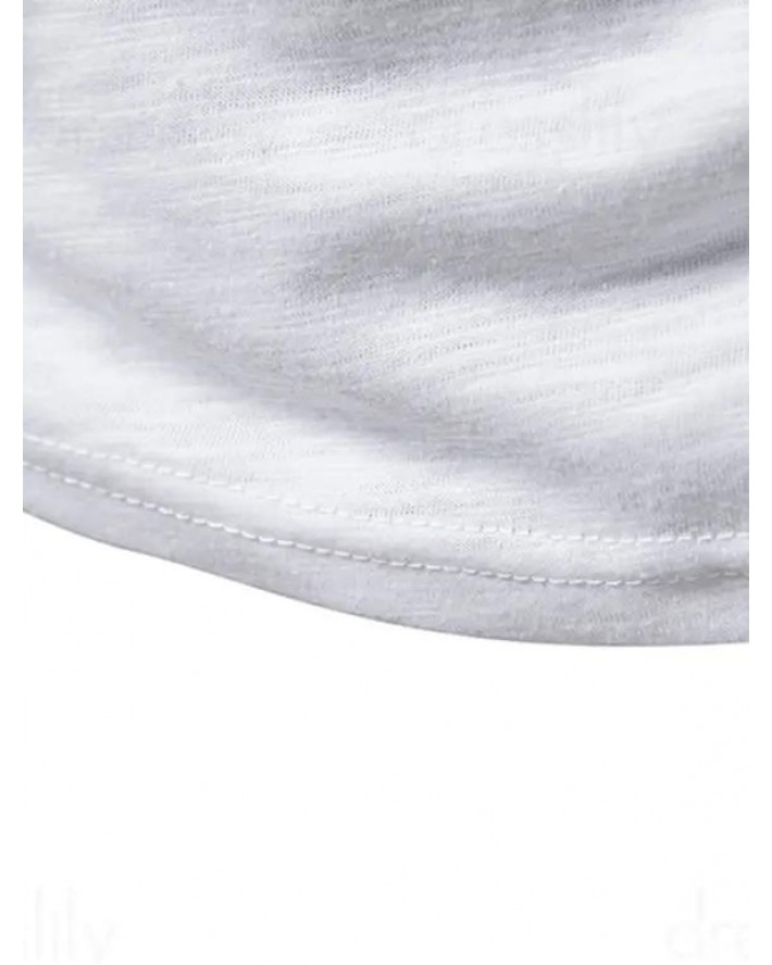Basic T Shirt Half Button Round Neck Short Sleeve Plain Color Tee