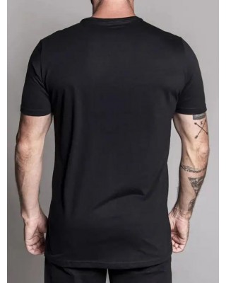 Slogan and Skull Print Casual T Shirt Short Sleeve Round Neck Tee