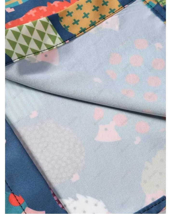 Holiday Cartoon Hedgehog Print Shirt
