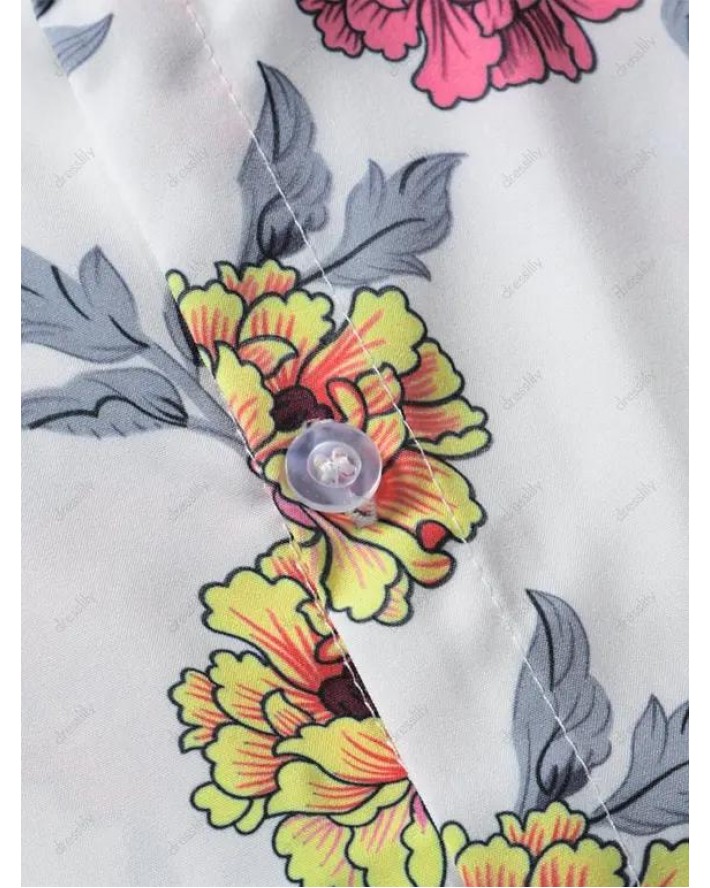 Allover Floral Button Up Shirt