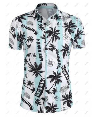 Allover Floral Coconut Palm Print Shirt