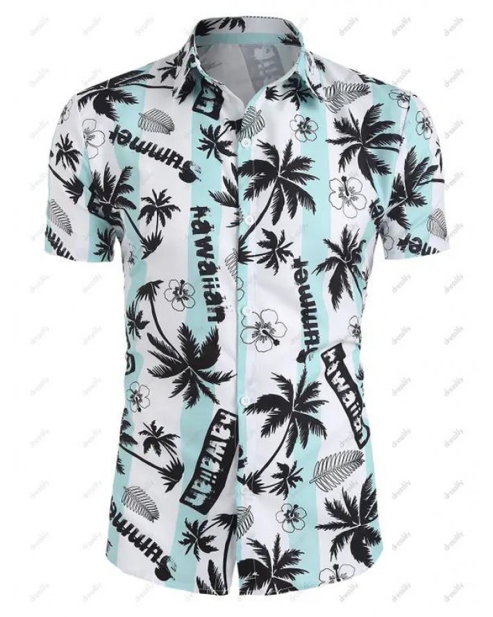 Allover Floral Coconut Palm Print Shirt