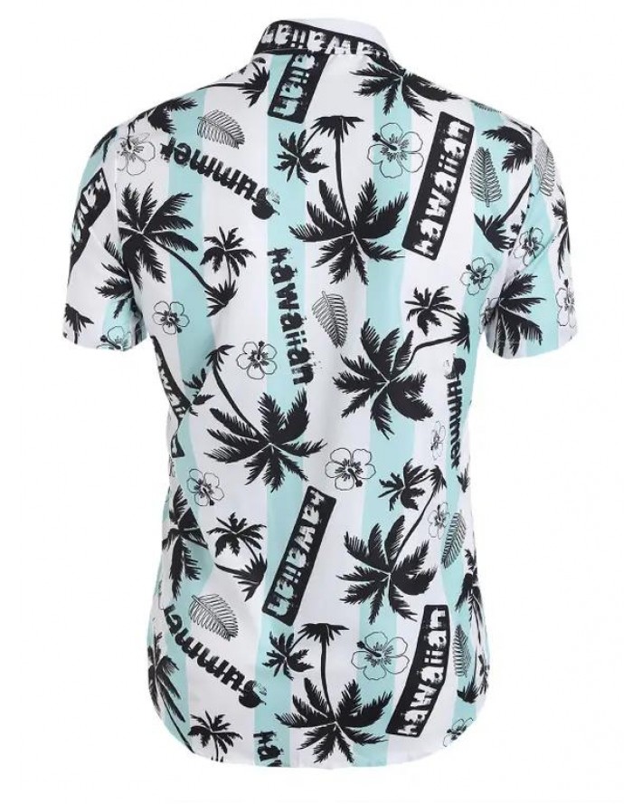 Allover Floral Coconut Palm Print Shirt