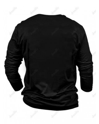 Skull Wing Letter Print Graphic T-shirt Long Sleeve Casual Round Neck Tee