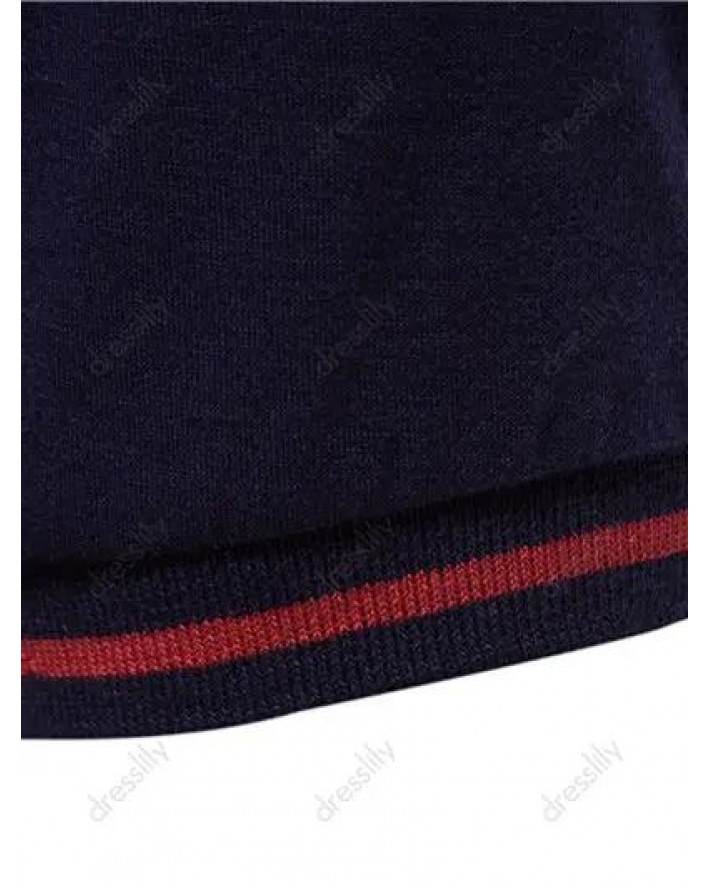 Contrast Colorblock T Shirt Striped Print Half Button Turn Down Collar Short Sleeve Summer Casual Tee