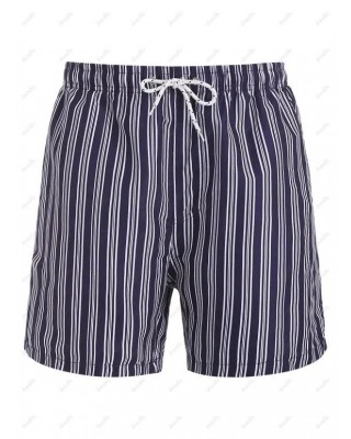 Drawstring Sailor Vertical Striped Board Shorts