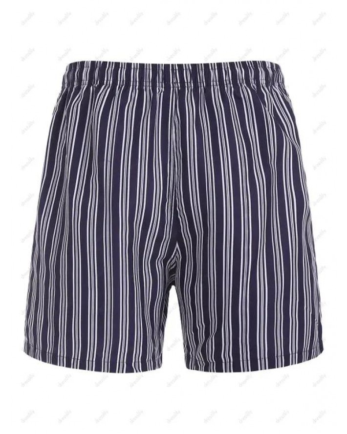 Drawstring Sailor Vertical Striped Board Shorts