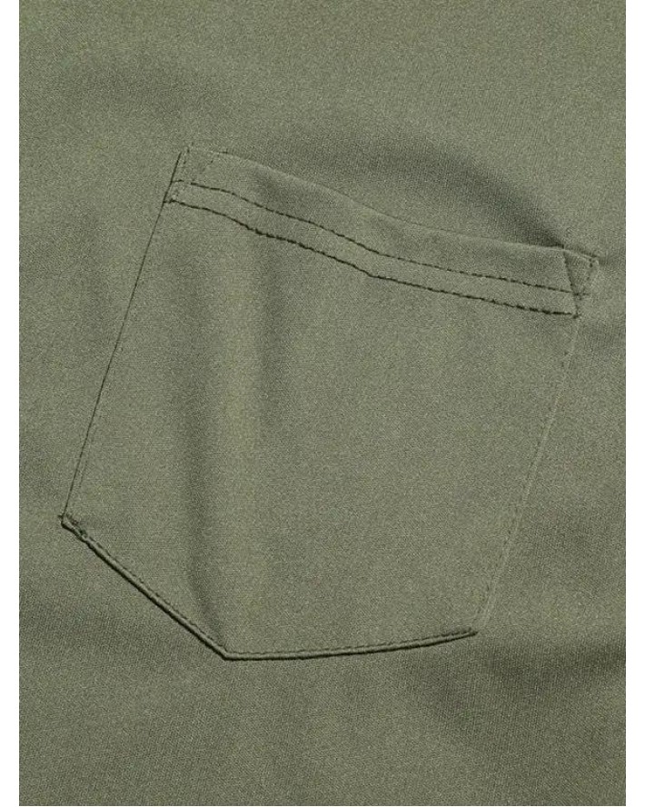 Plain Pocket Crew Neck Short Sleeve T Shirt