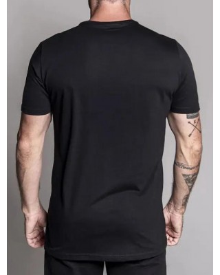 Skull and Slogan Graphic Print Casual T Shirt Short Sleeve Round Neck Tee