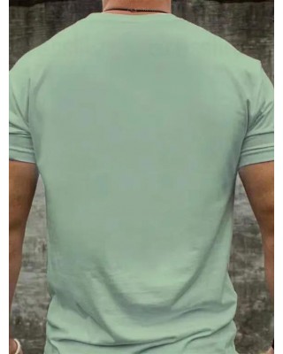 Character and Slogan Print T Shirt Cotton Round Neck Casual Tee