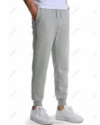 Drawstring Sweatpants Beam Feet Casual Side Pockets Sport Jogger Pants