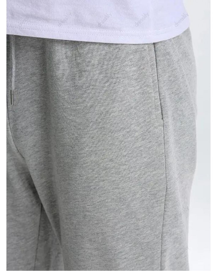 Drawstring Sweatpants Beam Feet Casual Side Pockets Sport Jogger Pants