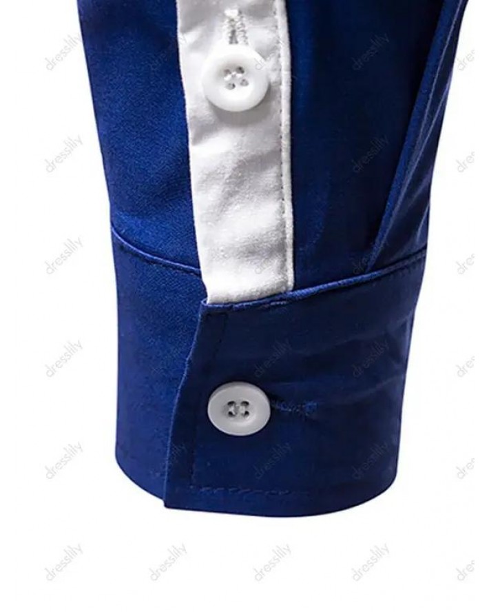 Contrast UK Flag Print Button Up Shirt