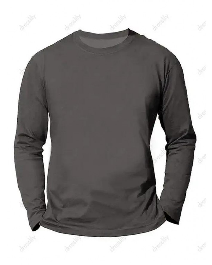 Contrasting Letter Print Long Sleeve T-shirt Casual Round Neck Tee