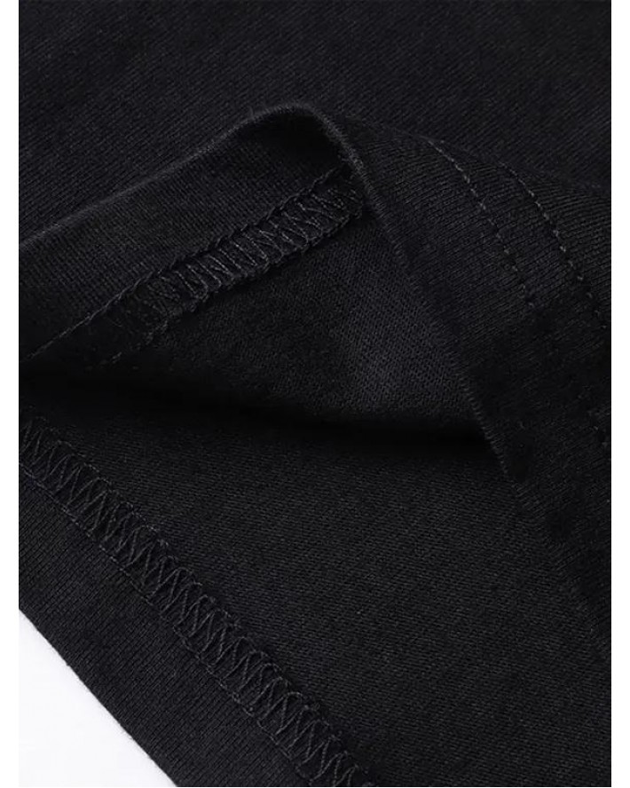 Cat and Pentagram Print T Shirt Round Neck Short Sleeve Casual Tee