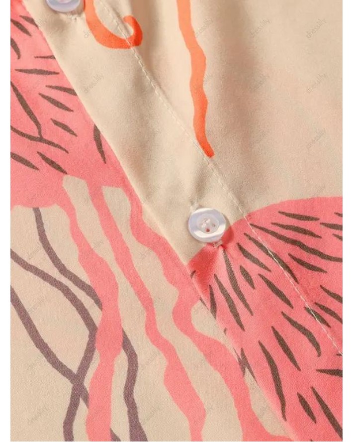 Marine Life Jellyfish Print Button Up Shirt