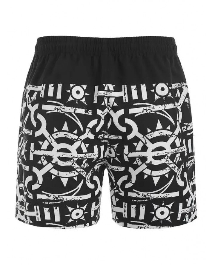 Drawstring Logomania Print Beach Board Shorts