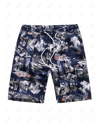 Character Graphic Print Drawstring Shorts