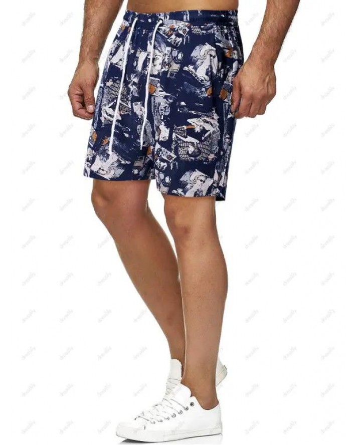 Character Graphic Print Drawstring Shorts