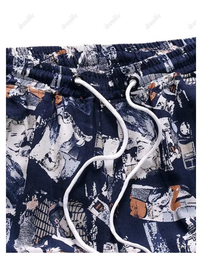 Character Graphic Print Drawstring Shorts
