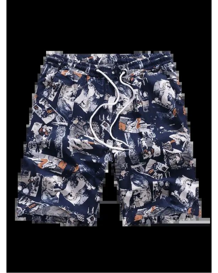Character Graphic Print Drawstring Shorts
