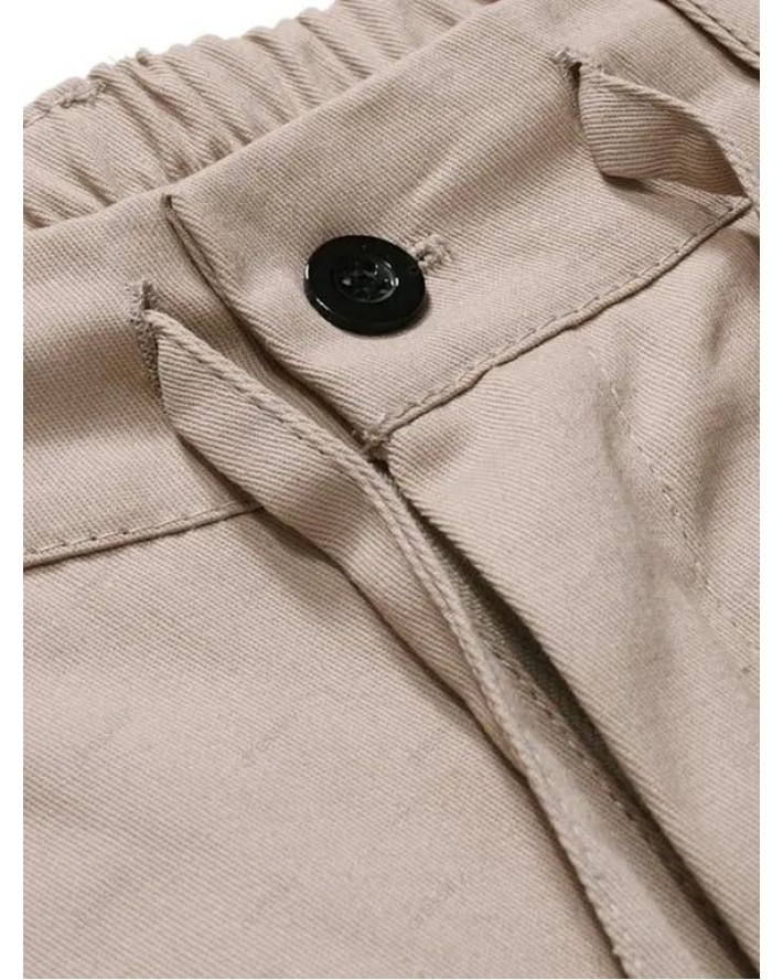 Drawstring Cuffed Hem Casual Pants