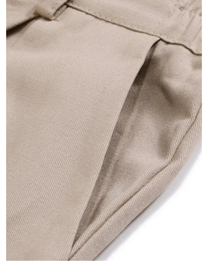 Drawstring Cuffed Hem Casual Pants