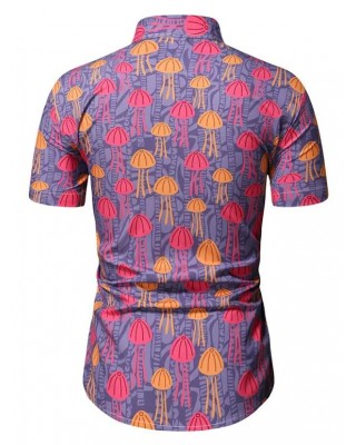 Cartoon Jellyfish Print Shirt