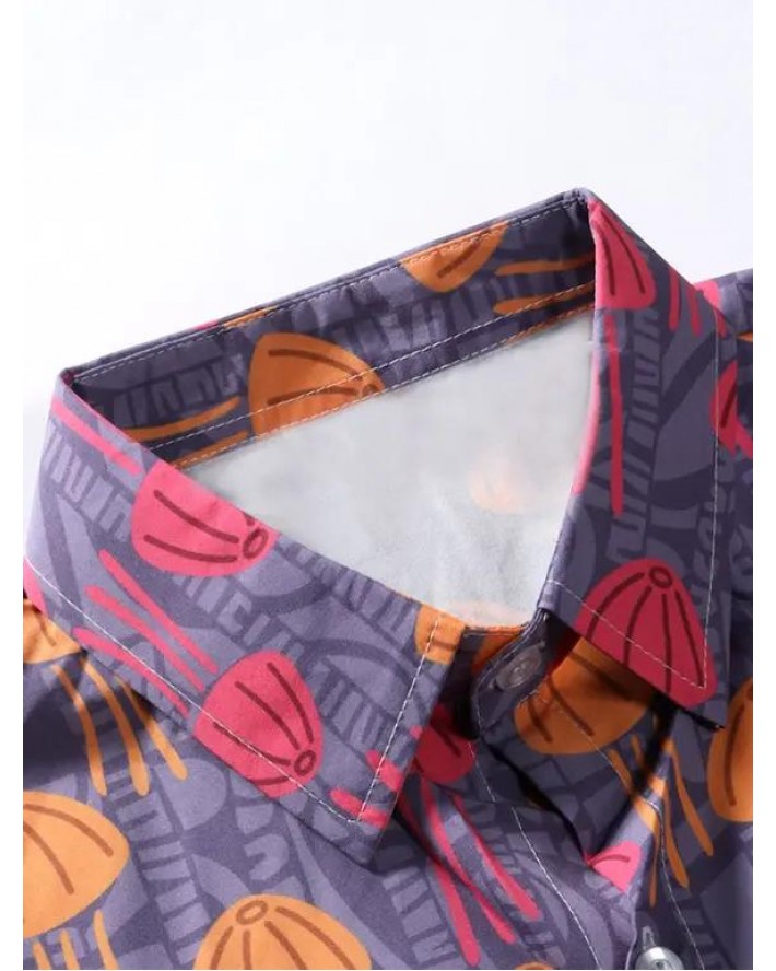 Cartoon Jellyfish Print Shirt
