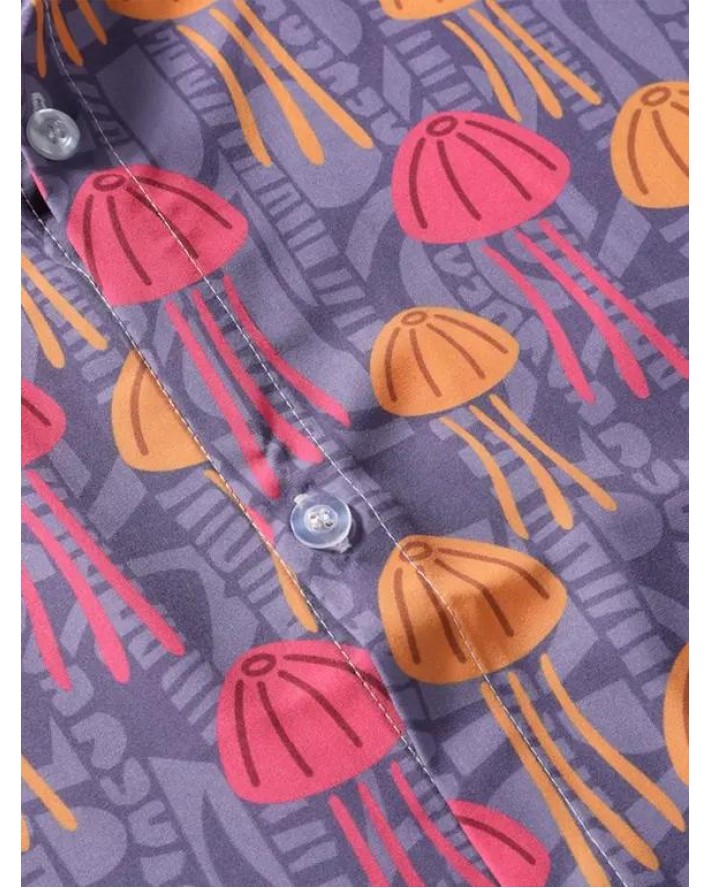 Cartoon Jellyfish Print Shirt