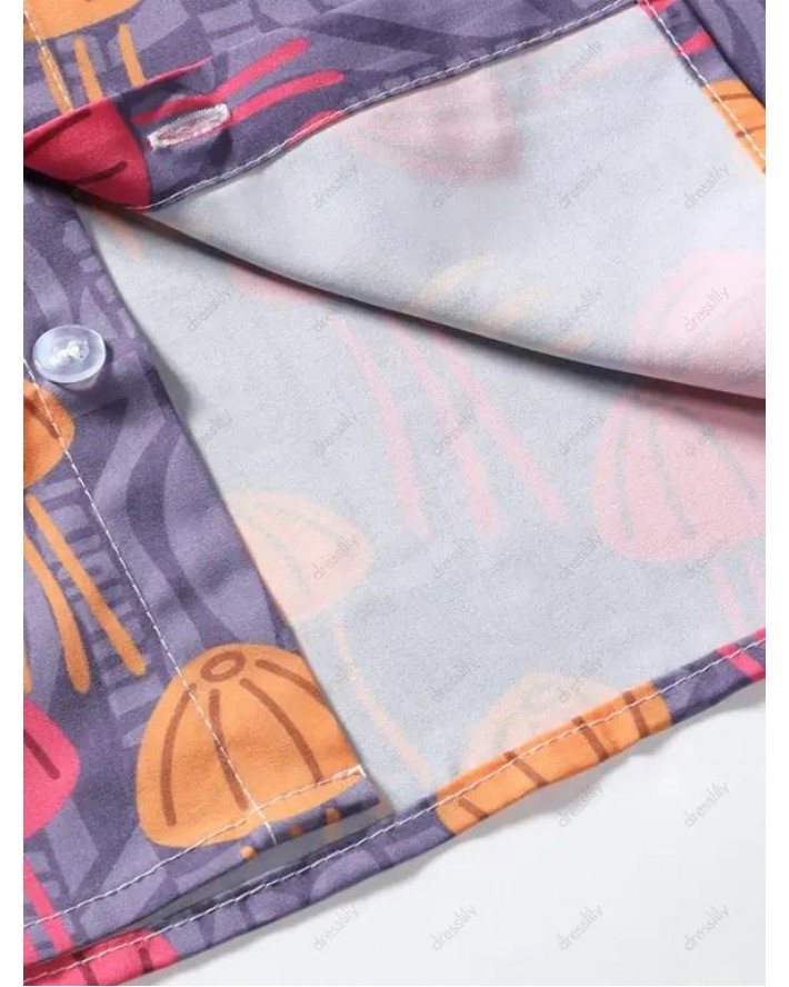 Cartoon Jellyfish Print Shirt