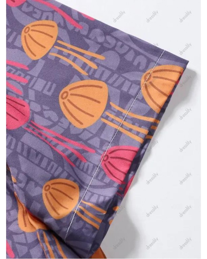 Cartoon Jellyfish Print Shirt