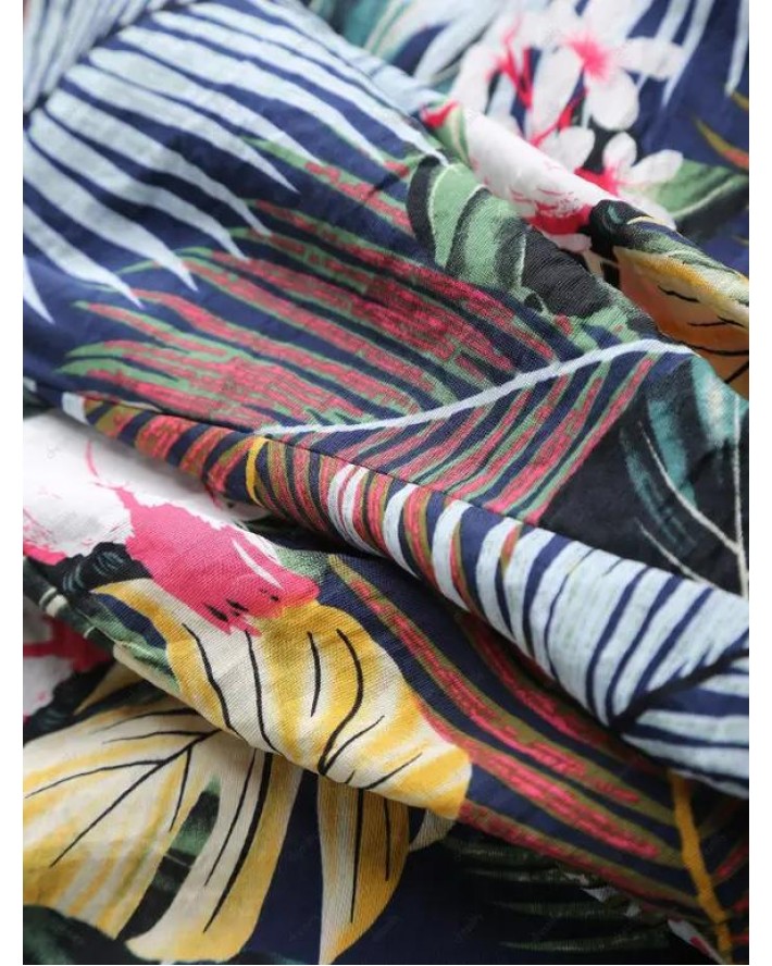 Tropical Leaf Floral Animal Print Board Shorts