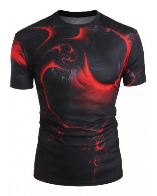 Short Sleeve Abstract 3D Print T-shirt