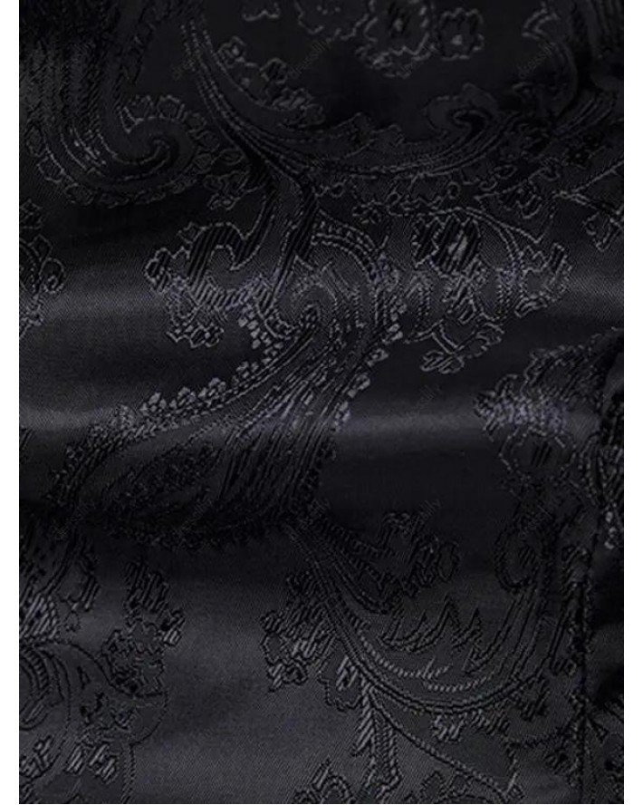 Paisley Print Irregular Button Curved Hem Shirt