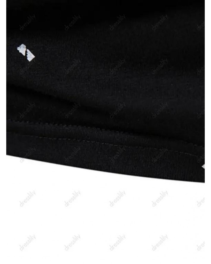 Tiny Print Short Sleeve T-shirt Turndown Collar A Quarter Button Casual Sport Tee