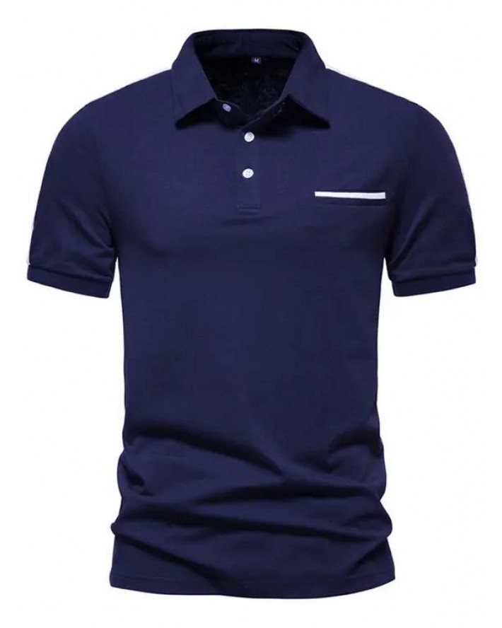 Casual T Shirt Mock Button Half Button Turn Down Collar Short Sleeve Summer Tee