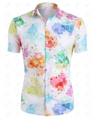 Splatter Paint Short Sleeve Shirt